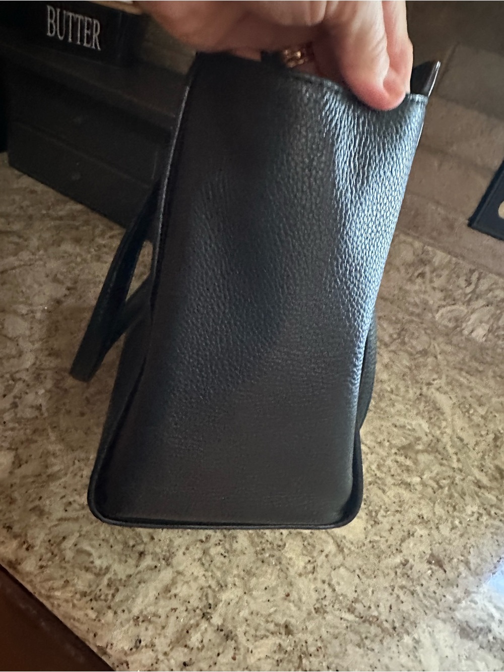 kate spade Black Pebbled Leather Tote - Picture 5 of 6